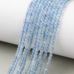 Natural Blue Fluorite Beads Strands, Round, Faceted, 2mm, Hole: 0.5mm, about 197pcs/strand, 15.51''(39.4cm)(GG-CBAE031-A01-2mm)