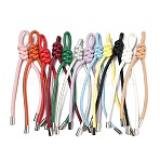 PU Leather & Brass Lanyards Pendant Decorations, for Key Chain Bag Ornaments, Mixed Color, 165x16~17mm(AJEW-A074-05)