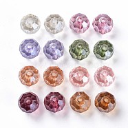 Transparent Acrylic Beads, Faceted, Football, Mixed Color, 14x13.5mm, Hole: 2mm, about 330pcs/500g(MACR-S373-101-P)