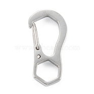 304 Stainless Steel Push Gate Snap Keychain Clasp Findings, Stainless Steel Color, 22.5x11x5mm, Hole:6mm(STAS-C024-08P)