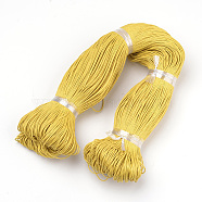 Waxed Cotton Cord, Gold, 1.5mm, about 360yard/bundle(330m/bundle)(YC-S007-1.5mm-110)