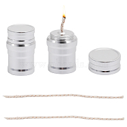 Aluminum Alloy Alcohol Burner, with Jute Wick, for Lab Supplies, Make Tea or Coffee, Platinum, 30x46.5mm(AJEW-WH0332-91)