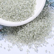 MIYUKI Delica Beads, Cylinder, Japanese Seed Beads, 11/0, (DB1431) Silver Lined Pale Moss Green, 1.3x1.6mm, Hole: 0.8mm, about 2000pcs/10g(X-SEED-J020-DB1431)
