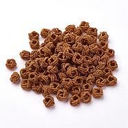 Polyester Weave Beads, Round, Peru, 6x5mm, Hole: 4mm, about 200pcs/bag(WOVE-N002-13)