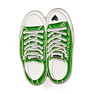 Canvas Shoes Enamel Pins, Alloy Badge for Backpack Clothes, Lime Green, 29x21x1.5mm(JEWB-F031-02A)
