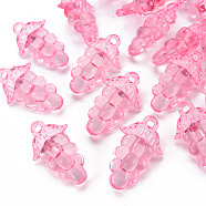 Autumn Theme Transparent Acrylic Beads, Grape, Pearl Pink, 46x27x16.5mm, Hole: 3.5mm, about 101pcs/500g(TACR-S154-60B-903)