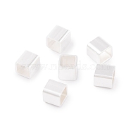 304 Stainless Steel European Beads, Large Hole Beads, Cube, Silver, 5x5x5mm, Hole: 4x4mm(FIND-Q103-05C-S)