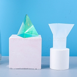 Silicone Molds, Resin Casting Molds, For UV Resin, Epoxy Resin Jewelry Making, Pyramid, White, 52x47x53mm(DIY-F041-12D)