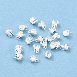 304 Stainless Steel Bead Tips, Calotte Ends, Clamshell Knot Cover, Silver, 5x3.5mm, Hole: 0.5mm(STAS-P126-04S)