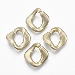 Spray Painted CCB Plastic Linking Rings, Quick Link Connectors, For Jewelry Curb Chains Making, Twist, Gold, 23.5x23x9.5mm, Inner Diameter: 9x15mm(CCB-R104-04A-02)