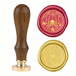 DIY Wood Wax Seal Stamp, Spider Pattern, 83x22mm, Head: 7.5mm, Stamps: 25x14.5mm(AJEW-WH0131-300)