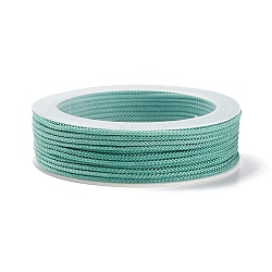 Braided Nylon Threads, Dyed, Knotting Cord, for Chinese Knotting, Crafts and Jewelry Making, Turquoise, 1mm, about 21.87 yards(20m)/roll(NWIR-E023-1mm-15)