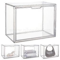 Plastic Minifigures Display Case, Dustproof Dolls Display Box for Models Toys Action Figures, Clear, Finishde Product: 36x22x27cm, 7pcs/set(ODIS-WH00430-82C)