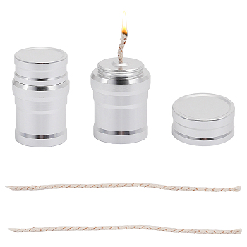 Aluminum Alloy Alcohol Burner, with Jute Wick, for Lab Supplies, Make Tea or Coffee, Platinum, 30x46.5mm