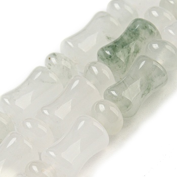 Natural Jade Beads Strands, with Rondelle Beads, Bamboo Stick, 10x6mm,Hole:0.80mm