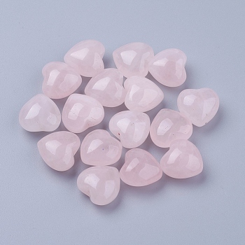 Natural Rose Quartz Heart Love Stones, Pocket Palm Stones for Reiki Balancing, 15~15.5x15x10mm
