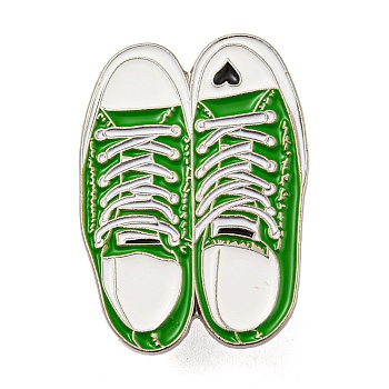 Canvas Shoes Enamel Pins, Alloy Badge for Backpack Clothes, Lime Green, 29x21x1.5mm