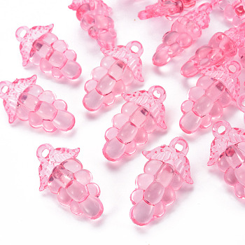 Autumn Theme Transparent Acrylic Beads, Grape, Pearl Pink, 46x27x16.5mm, Hole: 3.5mm, about 101pcs/500g