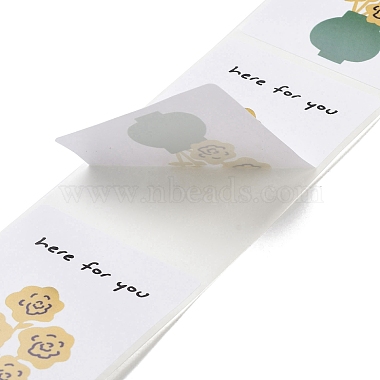 200Pcs Rectangle with Flower Here for You Theme Paper Self-Adhesive Stickers(AJEW-S084-02B)-3