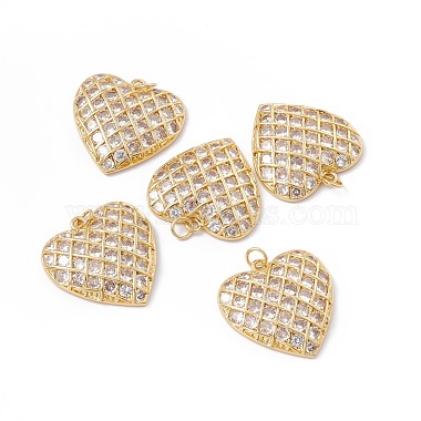 Placage de crémaillère en laiton micro pavé pendentifs en zircone cubique claire(ZIRC-C040-09G)-4