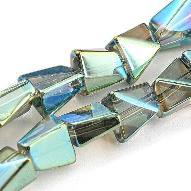 Aquamarine Polygon Glass Beads
