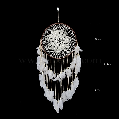 Woven Web/Net with Feather Wall Hanging Decorations(PW-WG47321-01)-2