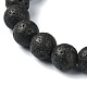 Круглый эластичный браслет из натурального кракле-агата и лавового камня с бусинами(BJEW-TA00444-02)-4