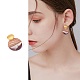 2 Pairs 2 Style Trapezoid & Flat Round Shape Resin & Walnut Wood Dangle Stud Earrings(EJEW-SW00014-03)-6