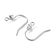 Rhodium Plated 925 Sterling Silver with Clear Cubic Zirconia Earring Hooks(STER-G036-16P)-2