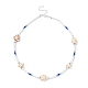 collier de perles synthétiques tortue et étoile de mer et graines rondes(NJEW-TA00125)-4