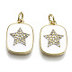 Brass Micro Pave Clear Cubic Zirconia Pendants(KK-N227-36B-NF)-1