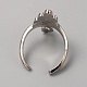 Alloy Peacock Cuff Ring Settings for Rhinestone(RJEW-WH0001-21P)-2