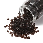 MIYUKI Half TILA Beads, Japanese Seed Beads, 2 Hole, (HTL135) Transparent Root Beer, 5x2.3x1.9mm, Hole: 0.8mm, about 1250pcs/50g(SEED-X0054-HTL135)