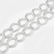 Unwelded Aluminum Curb Chains, Gainsboro, 32x25x2.3mm(CHA-S001-105)
