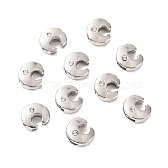 Letter Slider Beads for Watch Band Bracelet Making, Platinum Plated Alloy Crystal Rhinestone Slide Charms, Cadmium Free & Nickel Free & Lead Free, Letter.C, 11~13x9~11.5x4~5mm, Hole: 7.5~8x1mm(ALRI-O012-C-NR)