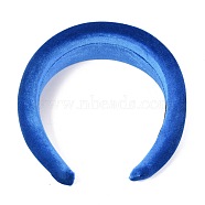Flocking Cloth Sponge Thick Hairbands, for DIY Woman Hair Accessories , Royal Blue, 14~42mm, Inner Diameter: 145x125mm(OHAR-O018-04I)