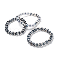 Unisex Natural Sugar Heart Agate Beaded Stretch Bracelets, Clear, Beads: 8~8.5mm, Inner Diameter: 2~2-1/4 inch(5.2~5.8cm)(BJEW-K097-01A-04)