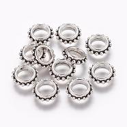 Tibetan Style Alloy Beads, Cadmium Free & Nickel Free & Lead Free, Gear, Antique Silver, 13.5x4.5mm, Hole: 7mm(LF9429Y-NF)