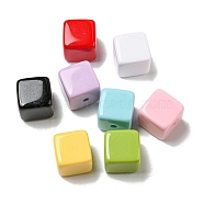 Opaque Acrylic Beads, Cube, Mixed Color, 15.5x15.5x15.5mm, Hole: 3mm, about 200pcs/500g(PACR-C006-24)