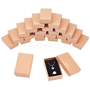 Cardboard Jewelry Set Box, for Ring, Necklace, Rectangle, Tan, 8x5x3cm(CBOX-BC0004-88)