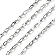 304 Stainless Steel Cable Chains, Soldered, Flat Oval, Stainless Steel Color, 4.5x2.5mm(CHS-L015-15)