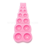 Round Fondant Molds, Food Grade Silicone Molds, For DIY Cake Decoration, Chocolate, Candy, UV Resin & Epoxy Resin Craft Making, Hot Pink, 145x67x20.5mm, Inner Diameter: 5~26mm(DIY-I060-19)