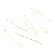 Brass Eye Pins, Real 18K Gold Plated, 51x3x0.7mm, Hole: 1.5mm(KK-F824-113F-G)