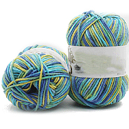5-Ply Segment Dyed Milk Cotton Yarn, for Knitting Hat Blanket Scarf Clothes, Turquoise, 2.5mm, 50g/skein(PW-WG56798-08)