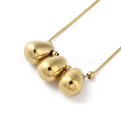 Ion Plating(IP) 304 Stainless Steel Necklaces, Teardrop Pendant Necklaces, Golden, 16.46 inch(41.8cm)(NJEW-M213-01G)