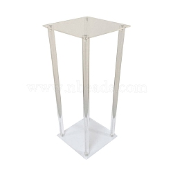 Transparent Acrylic Flower Holders Stands, Ractangle, Clear, 198x198x658mm(AJEW-WH0060-40)