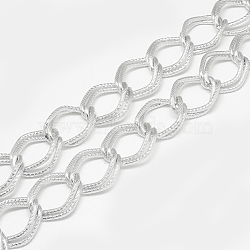 Unwelded Aluminum Curb Chains, Gainsboro, 32x25x2.3mm(CHA-S001-105)