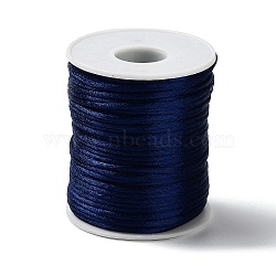 45M Polyester Cord, Satin Rattail Cord, for DIY Chinese Knot Making, Prussian Blue, 1.5mm, about 49.21 Yards(45m)/pc(OCOR-Z004-01L)