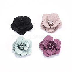 Suede Costume Accessories, Flower, Mixed Color, 33x31x11mm(WOVE-M002-01)