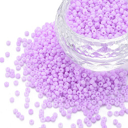 13/0 Glass Seed Beads, Macaron Color, Round Hole, Round, Medium Orchid, 13/0, 2~2.3x1.5mm, Hole: 0.8mm, about 450g/bag(SEED-T005-14A-A13)